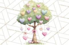 Valentine Safari Animal Clipart PNG, Watercolor Elephant Png Product Image 2