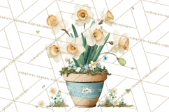Spring Garden Clipart, Watering Cans, Flower Pots, Gardening Product Image 4
