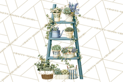 Spring Garden Clipart, Watering Cans, Flower Pots, Gardening Product Image 5