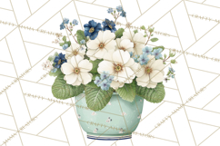 Spring Garden Clipart, Watering Cans, Flower Pots, Gardening Product Image 3