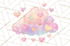 Valentine Safari Animal Clipart PNG, Watercolor Elephant Png Product Image 4