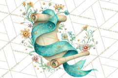 Graduation Diploma Clipart PNG, Whimsical Diploma Scroll Product Image 4