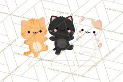 Kawaii Cat Clipart, Cute Kitten PNG, Fun Cat Illustrations Product Image 3