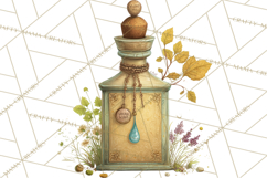 Vintage Herbal Apothecary Clipart, Spring Botanical Png Product Image 3