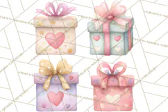 Valentine Safari Animal Clipart PNG, Watercolor Elephant Png Product Image 2