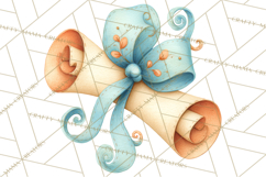 Graduation Diploma Clipart PNG, Whimsical Diploma Scroll Product Image 2
