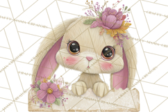 Peeking Large-Eyed Easter Animals PNG Pastel Illustrations Product Image 2