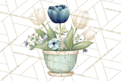 Spring Garden Clipart, Watering Cans, Flower Pots, Gardening Product Image 3