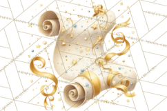 Graduation Diploma Clipart PNG, Whimsical Diploma Scroll Product Image 3