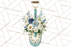 Spring Garden Clipart, Watering Cans, Flower Pots, Gardening Product Image 4