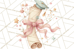 Graduation Diploma Clipart PNG, Whimsical Diploma Scroll Product Image 2