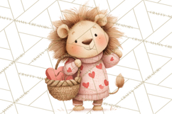 Valentine Safari Animal Clipart PNG, Watercolor Elephant Png Product Image 5