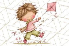 Adorable Spring Kids Clipart, Playful Children Clip Art PNG Product Image 4