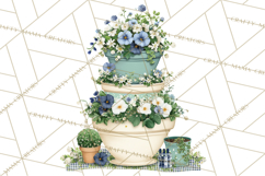 Spring Garden Clipart, Watering Cans, Flower Pots, Gardening Product Image 4