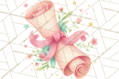Graduation Diploma Clipart PNG, Whimsical Diploma Scroll Product Image 3