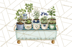 Spring Garden Clipart, Watering Cans, Flower Pots, Gardening Product Image 3