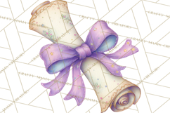 Graduation Diploma Clipart PNG, Whimsical Diploma Scroll Product Image 4