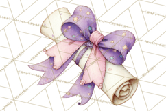 Graduation Diploma Clipart PNG, Whimsical Diploma Scroll Product Image 5