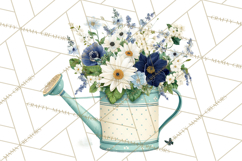 Spring Garden Clipart, Watering Cans, Flower Pots, Gardening Product Image 5