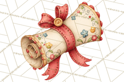 Graduation Diploma Clipart PNG, Whimsical Diploma Scroll Product Image 2