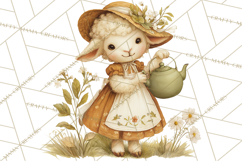Vintage Spring Animals Clipart, Tea Party Picnic Png Product Image 5