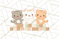 Kawaii Cat Clipart, Cute Kitten PNG, Fun Cat Illustrations Product Image 5