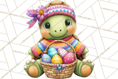 Easter Bunny Clipart, Spring Animals PNG, Colored Eggs Product Image 5