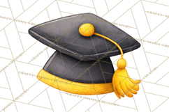 Graduation Cap Clipart PNG, Whimsical Graduation Hat Tassel Product Image 3