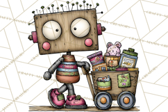 Adorable Robots Clipart, Playful Toy Robot Clip Art PNG Product Image 4
