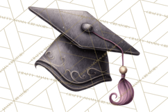 Graduation Cap Clipart PNG, Whimsical Graduation Hat Tassel Product Image 4