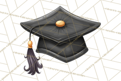 Graduation Cap Clipart PNG, Whimsical Graduation Hat Tassel Product Image 5