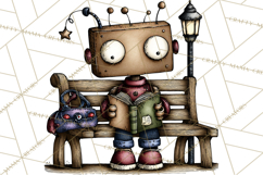 Adorable Robots Clipart, Playful Toy Robot Clip Art PNG Product Image 3