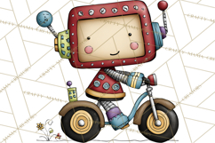 Adorable Robots Clipart, Playful Toy Robot Clip Art PNG Product Image 4