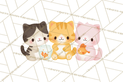 Kawaii Cat Clipart, Cute Kitten PNG, Fun Cat Illustrations Product Image 2