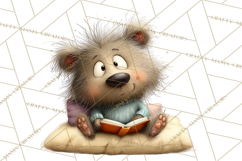 Bookish Bears PNG Clipart, Cozy Bear Reading, Cute Cartoon Product Image 2