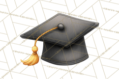 Graduation Cap Clipart PNG, Whimsical Graduation Hat Tassel Product Image 3