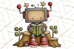 Adorable Robots Clipart, Playful Toy Robot Clip Art PNG Product Image 4