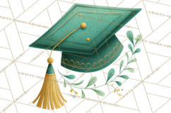Graduation Cap Clipart PNG, Whimsical Graduation Hat Tassel Product Image 2