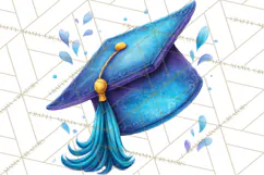 Graduation Cap Clipart PNG, Whimsical Graduation Hat Tassel Product Image 2