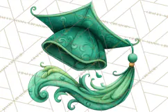 Graduation Cap Clipart PNG, Whimsical Graduation Hat Tassel Product Image 4