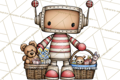 Adorable Robots Clipart, Playful Toy Robot Clip Art PNG Product Image 4