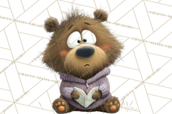 Bookish Bears PNG Clipart, Cozy Bear Reading, Cute Cartoon Product Image 3