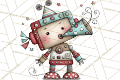 Adorable Birthday Robot Clipart, Playful Toy Robot Clip Art Product Image 3