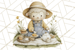 Vintage Spring Animals Clipart, Tea Party Picnic Png Product Image 3