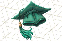 Graduation Cap Clipart PNG, Whimsical Graduation Hat Tassel Product Image 5