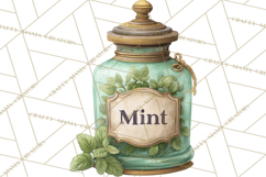 Vintage Herbal Apothecary Clipart, Spring Botanical Png Product Image 4