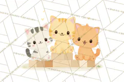 Kawaii Cat Clipart, Cute Kitten PNG, Fun Cat Illustrations Product Image 4
