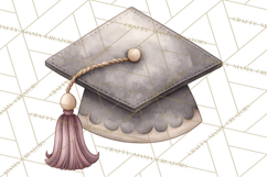 Graduation Cap Clipart PNG, Whimsical Graduation Hat Tassel Product Image 3