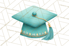 Graduation Cap Clipart PNG, Whimsical Graduation Hat Tassel Product Image 4