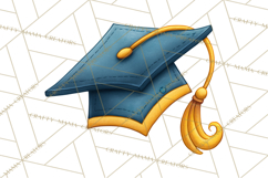 Graduation Cap Clipart PNG, Whimsical Graduation Hat Tassel Product Image 5